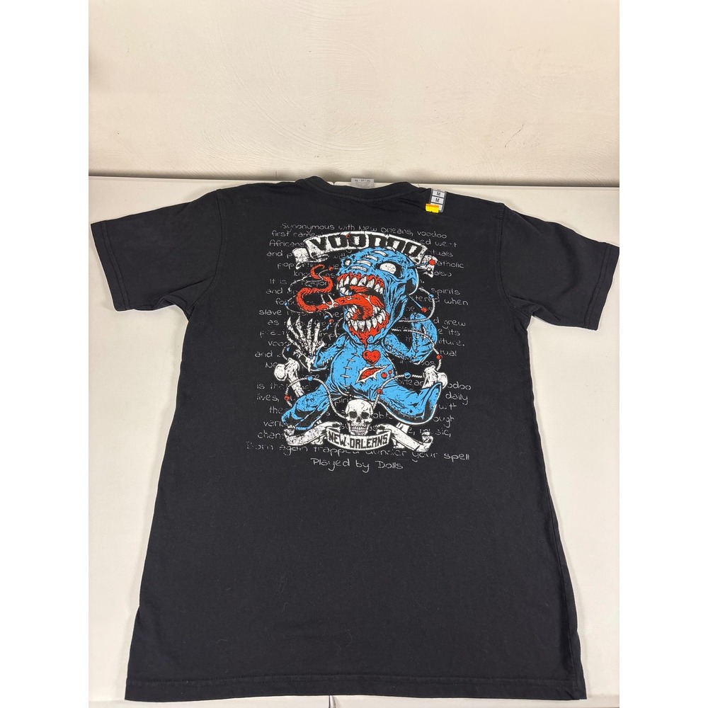 Classic Heavy Cotton Voodoo New Orleans Graphic T-Shirt Black Mens Medium